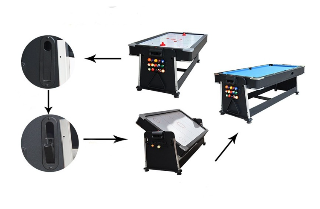 Table multi-jeux 4 en 1 7ft DMV billard air hockey ping-pong